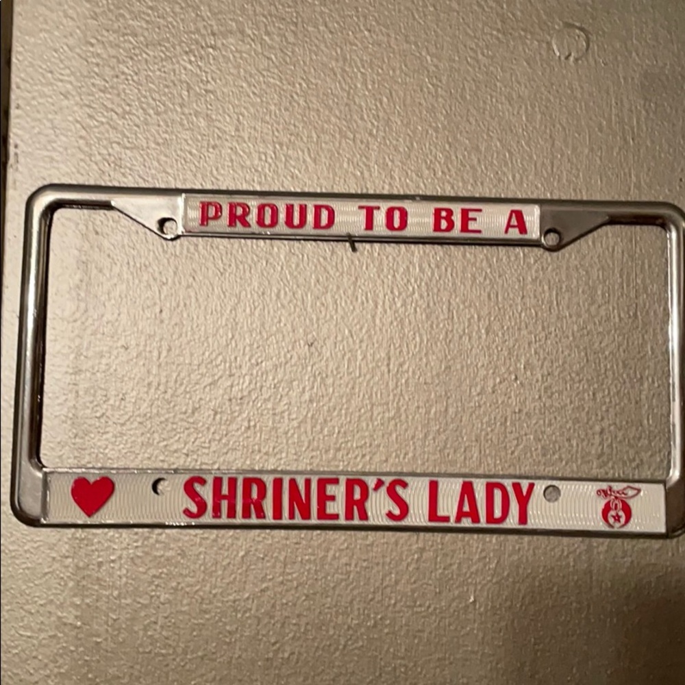 Shriners Lady License plate holder